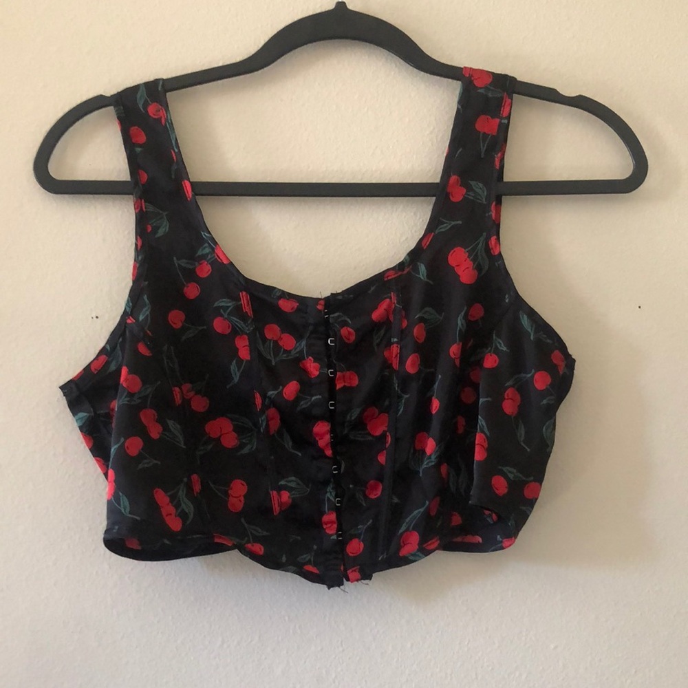 Corset top with cherries